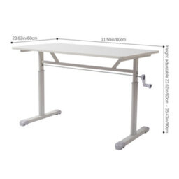 Living And Home White Manual Height-Adjustable Office Desk W 800 mm - thumbnail 5
