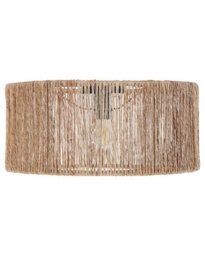 Beliani Ceiling Lamp Natural Jute Shade With Black Iron Base, 50Cm Diameter, Warm White Lighting - thumbnail 2