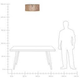 Beliani Ceiling Lamp Natural Jute Shade With Black Iron Base, 50Cm Diameter, Warm White Lighting - thumbnail 6