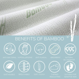 Homespace Direct Ltd Memory Foam Mattress Topper With Organic Bamboo Cover 4Cm Deep - thumbnail 3