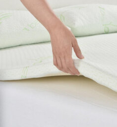 Homespace Direct Ltd Memory Foam Mattress Topper With Organic Bamboo Cover 4Cm Deep - thumbnail 2