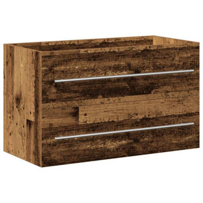 Berkfield Elegant Bathroom Sink Cabinet Old Wood 80X38.5X48 Cm Engineered Wood - image 1