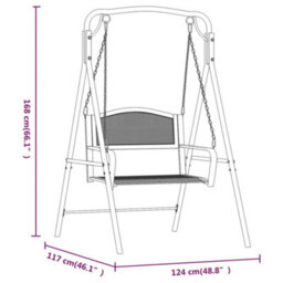 Walplus Swing Bench 124 Cm Black Steel - thumbnail 8