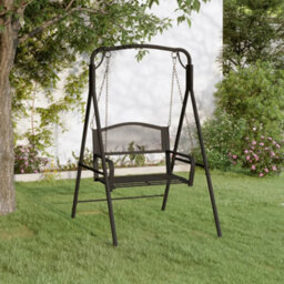 Walplus Swing Bench 124 Cm Black Steel - thumbnail 1