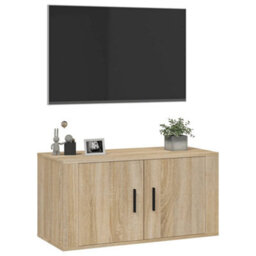 Berkfield Wall Mounted Tv Cabinet Sonoma Oak 80X34.5X40 Cm - thumbnail 4