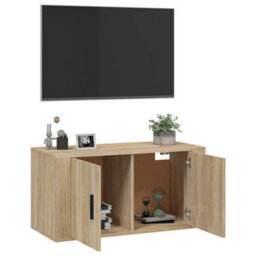 Berkfield Wall Mounted Tv Cabinet Sonoma Oak 80X34.5X40 Cm - thumbnail 5