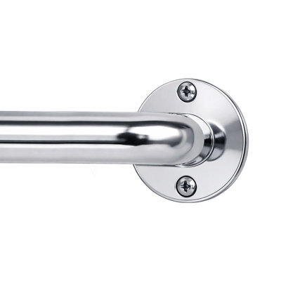 Aspire Homeware Blackout Metal Curtain Pole With Curve Finials Heavy Duty Extendable Rod 120-210 Cm (Chrome) - image 1