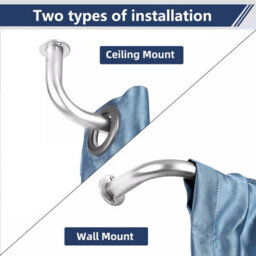 Aspire Homeware Blackout Metal Curtain Pole With Curve Finials Heavy Duty Extendable Rod 120-210 Cm (Chrome) - thumbnail 4