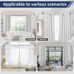 Aspire Homeware Blackout Metal Curtain Pole With Curve Finials Heavy Duty Extendable Rod 120-210 Cm (Chrome) - thumbnail 8