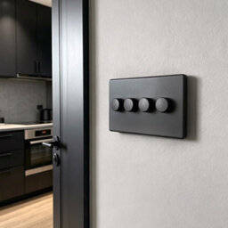 Long Life Lamps Company Matt Black 4 Gang 2 Way Led Dimmer Screwless Bl358Led - thumbnail 5