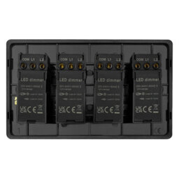 Long Life Lamps Company Matt Black 4 Gang 2 Way Led Dimmer Screwless Bl358Led - thumbnail 4