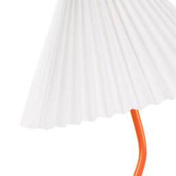 Beliani Table Lamp - Orange Iron Base, Pleated White Shade, Modern Retro Style - W30 X D30 X H48Cm - thumbnail 4
