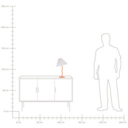 Beliani Table Lamp - Orange Iron Base, Pleated White Shade, Modern Retro Style - W30 X D30 X H48Cm - thumbnail 8