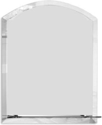 Biznest Frameless Arch Bathroom Mirror With Shelf Wall Mounted Modern Stylish Design With Contemporary Bevelled Edges 60X45Cm