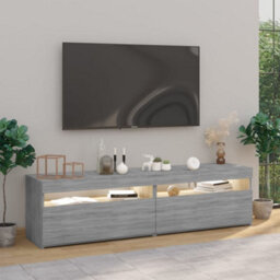 Walplus Tv Cabinet With Led Lights 2 Pcs Grey Sonoma 75X35X40 Cm - thumbnail 4