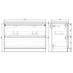 Plum&clay Marvel Floor Standing Bathroom Vanity Unit In Light Grey Gloss With Ceramic Basin (W)1200mm - thumbnail 4