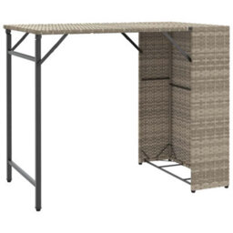 Berkfield 5 Piece Garden Dining Set Foldable Light Grey Poly Rattan - thumbnail 4