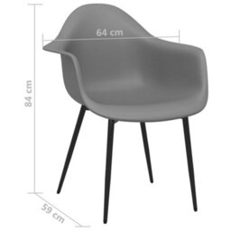 Berkfield Dining Chairs 6 Pcs Grey Pp - thumbnail 7