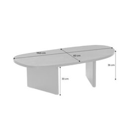 Sweeek - Oval Coffee Table Mango Wood And Stone Veneer Shiva Black 119.5X60X35 Cm - thumbnail 6
