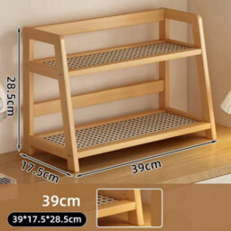 Coffee Station Organizer Kitchen Table Spice Rack Double-Tier Shelf Storage Rack - thumbnail 2