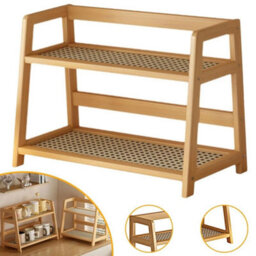 Coffee Station Organizer Kitchen Table Spice Rack Double-Tier Shelf Storage Rack - thumbnail 3