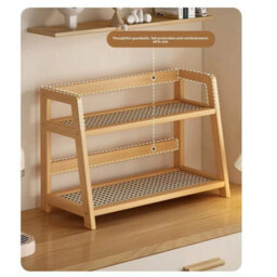 Coffee Station Organizer Kitchen Table Spice Rack Double-Tier Shelf Storage Rack - thumbnail 4