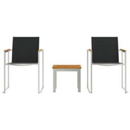 Berkfield Modern Outdoor Dining Set 3 Pcs Brown And Black Solid Acacia Wood - thumbnail 7