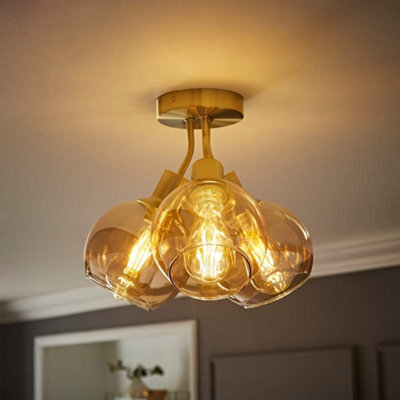Valuelights Bellamy Brushed Gold Bubble Cluster Flush Ceiling Light - image 1
