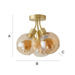 Valuelights Bellamy Brushed Gold Bubble Cluster Flush Ceiling Light - thumbnail 8