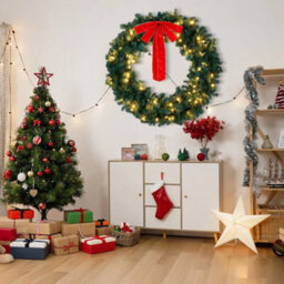 Large Outdoor Christmas Wreath Door Wall Hanging 120Cm Window Xmas Decoration - thumbnail 5