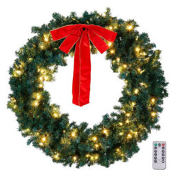 Large Outdoor Christmas Wreath Door Wall Hanging 120Cm Window Xmas Decoration - thumbnail 1