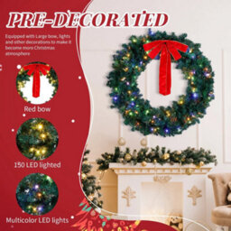 Large Outdoor Christmas Wreath Door Wall Hanging 120Cm Window Xmas Decoration - thumbnail 3