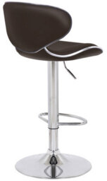 Lamboro Carcaso Single Kitchen Bar Stool, Chrome Footrest, Height Adjustable Swivel Gas Lift, Breakfast Bar & Home Barstool, Brown - thumbnail 4