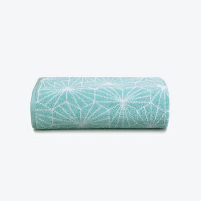 Allure Bath Fashions Geometric Design Jacquard Bath Towel - Duckegg - image 1