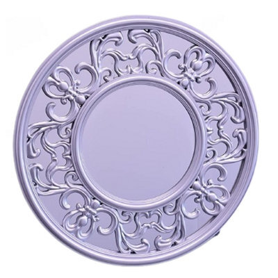 Biznest Silver Effect Horn Style Wall Mirror Antique Baroque