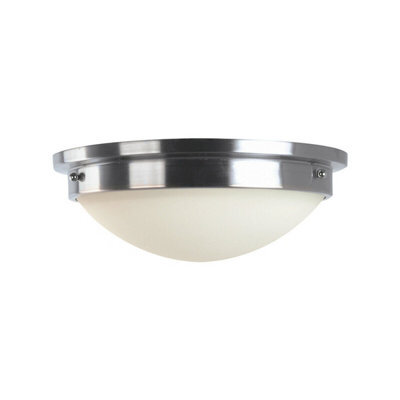 Stylish 2 Bulb Flush Mount Ceiling Light In Polished Chrome With E27 Led Bulbs - image 1