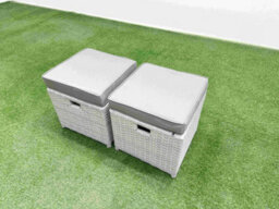 Fimous Pe Rattan Garden Furniture Set Reclining Chair Sofa Lounge Sofa Set Rectangular Coffee Table Side Table 2 Small Stools - thumbnail 7