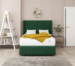 Bed Choices Brisbane Plush Velvet Divan Bed With Mattress, Headboard & 2 Storage Drawers - King - thumbnail 2