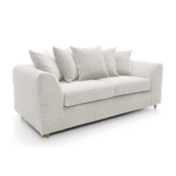 Abakus Direct Jumbo White Cord 3 Seater Sofa For Living Room With Thick Luxury Deep Filled Cushioning - thumbnail 3