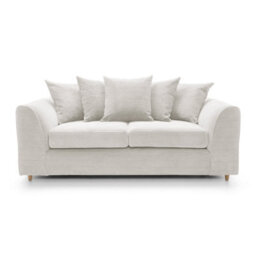 Abakus Direct Jumbo White Cord 3 Seater Sofa For Living Room With Thick Luxury Deep Filled Cushioning - thumbnail 2
