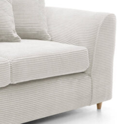 Abakus Direct Jumbo White Cord 3 Seater Sofa For Living Room With Thick Luxury Deep Filled Cushioning - thumbnail 7