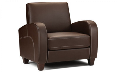 iLikeStores Curved Armchair - Brown Faux Leather