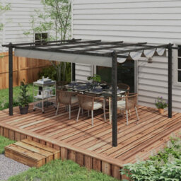 Outsunny 4 X 3(M) Aluminium Pergola Gazebo Garden Shelter W/ Retractable Roof - thumbnail 9