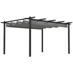 Outsunny 4 X 3(M) Aluminium Pergola Gazebo Garden Shelter W/ Retractable Roof - thumbnail 2