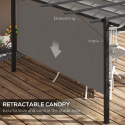 Outsunny 4 X 3(M) Aluminium Pergola Gazebo Garden Shelter W/ Retractable Roof - thumbnail 5