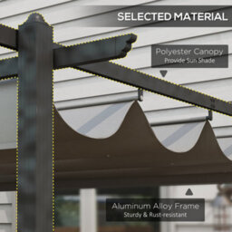Outsunny 4 X 3(M) Aluminium Pergola Gazebo Garden Shelter W/ Retractable Roof - thumbnail 4
