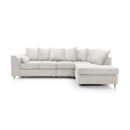 Abakus Direct Jumbo Large White Cord Right Facing Corner Sofa For Living Room With Thick Luxury Deep Filled Cushioning - thumbnail 2