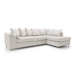 Abakus Direct Jumbo Large White Cord Right Facing Corner Sofa For Living Room With Thick Luxury Deep Filled Cushioning - thumbnail 4