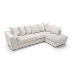 Abakus Direct Jumbo Large White Cord Right Facing Corner Sofa For Living Room With Thick Luxury Deep Filled Cushioning - thumbnail 5