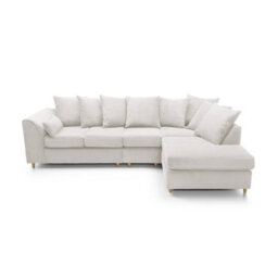 Abakus Direct Jumbo Large White Cord Right Facing Corner Sofa For Living Room With Thick Luxury Deep Filled Cushioning - thumbnail 6